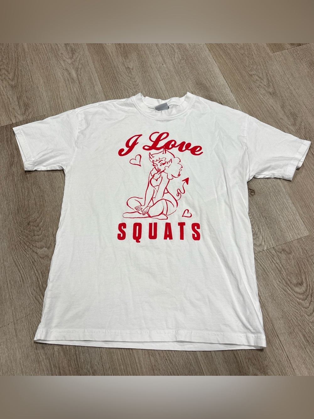 Gym Shark T-shirt I Love Squads Women’s Size Small White Short Sleeve